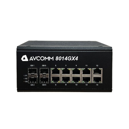 Avcomm 14-Port Fully Managed Industrial Ethernet Switch 8014GX4